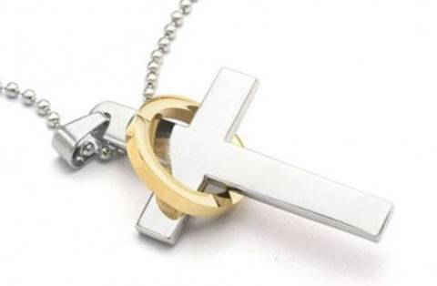 Custom Memorial Cross and Ring Pendant Made from the Heirloom Gold from Original Wedding Band
