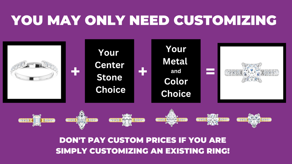 Customizing jewelry is simple and shouldn't be priced the same as true custom designed jewelry