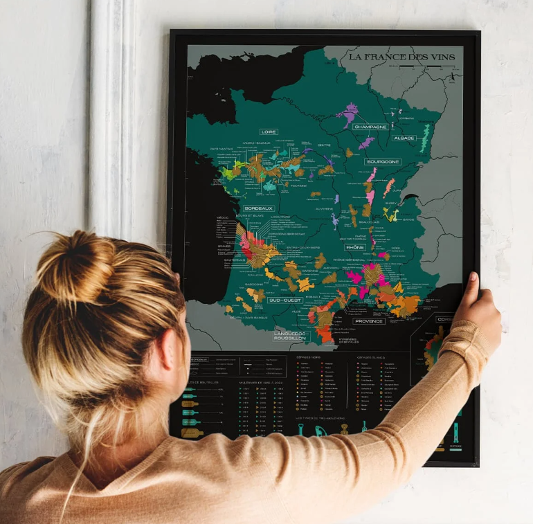Carte La France des vins à gratter