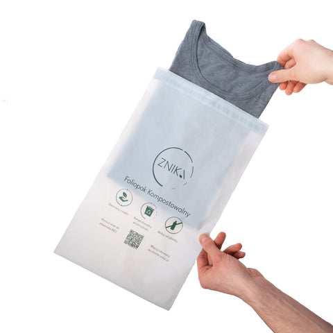 Kompostowalne foliopaki - ekologiczna alternatywa dla plastikowych kopert kurierskich. Idealne opakowanie dla wielu branż