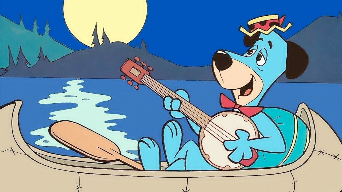 Cartoon dog Huckleberry Hound singing his off-key version of Oh My Darling Clememtine