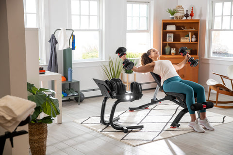 Women doing bench press