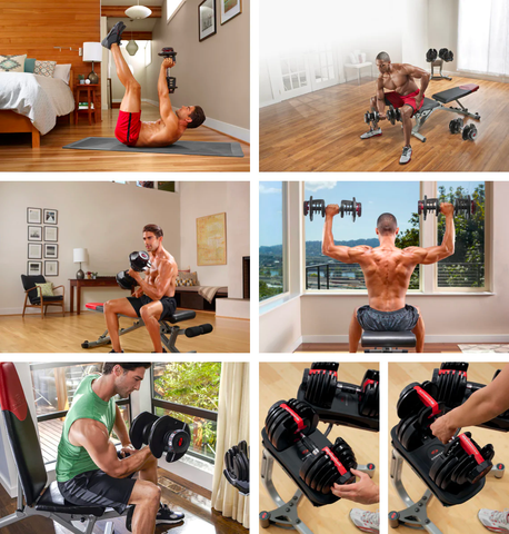 Workout using dumbbells