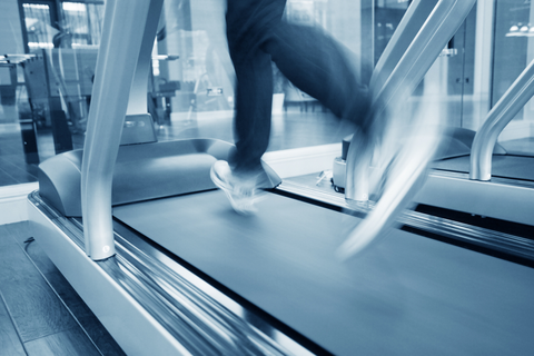 Running legs on a treadmill