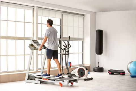 Man working out at room