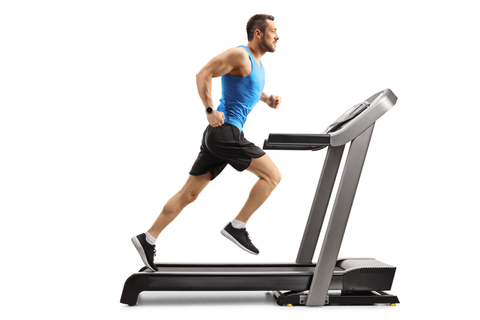 Man running on a treadmill