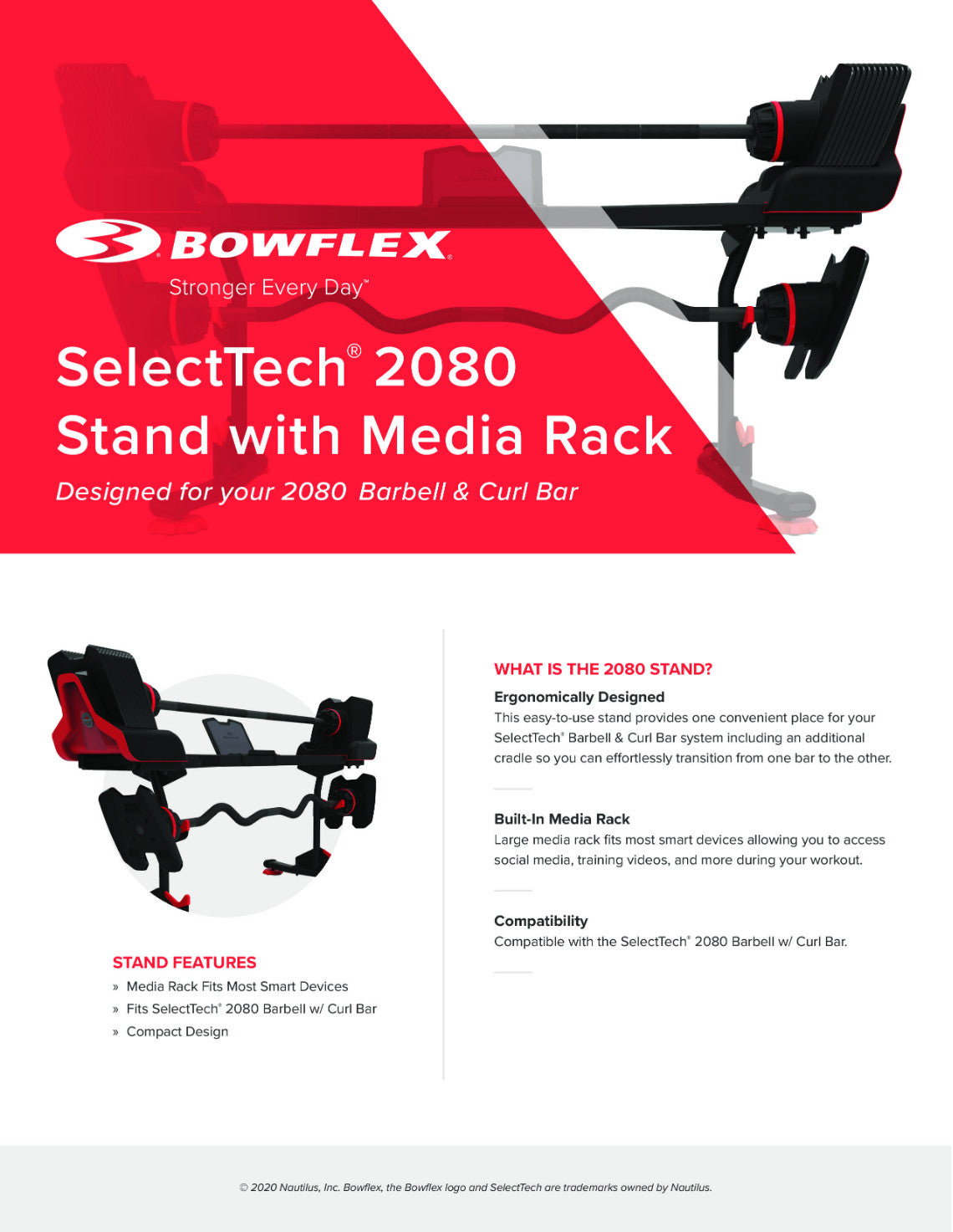 Bowflex Selecttech Barbell Stand with Media Rack