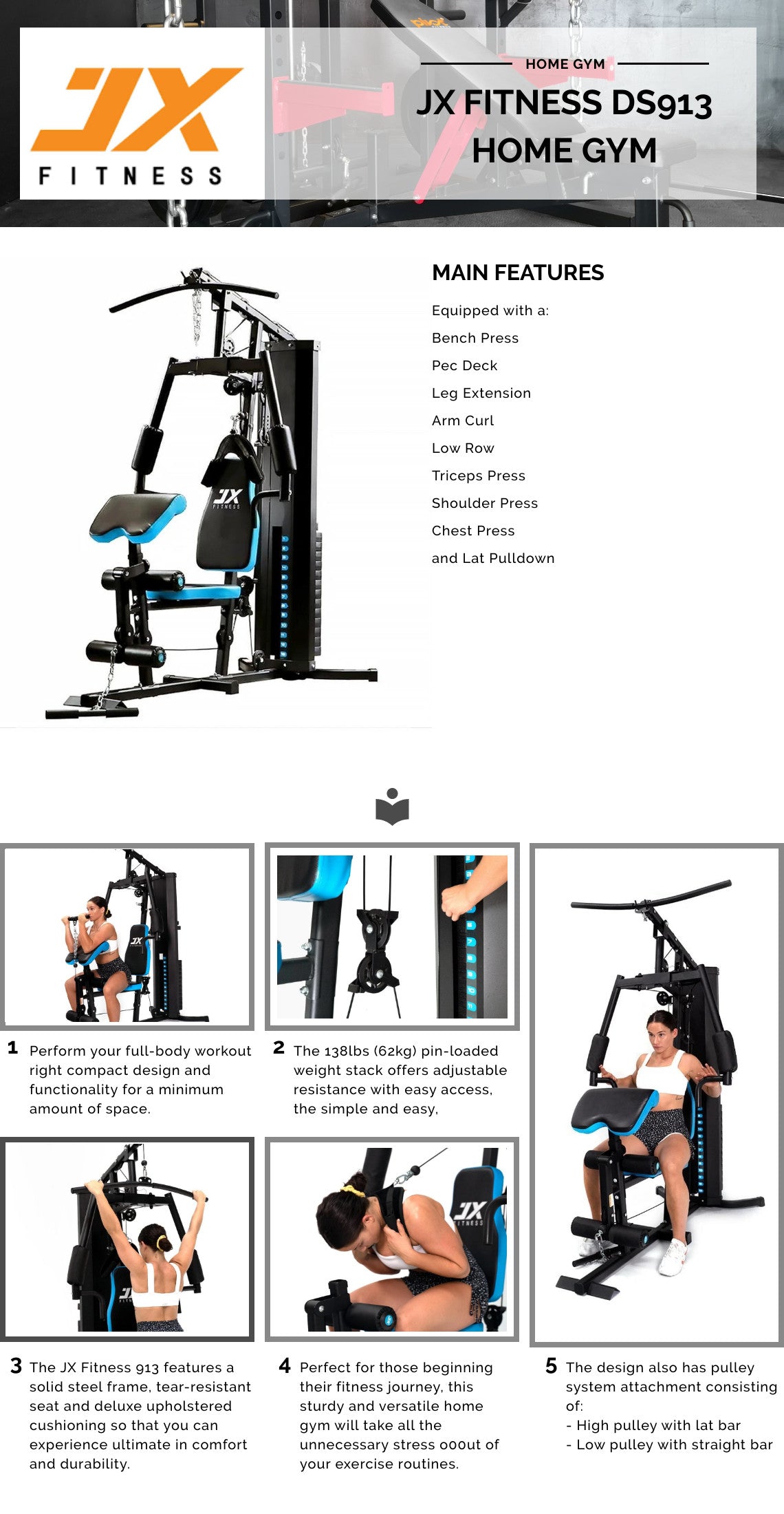 JX Fitness DS-913 Home Gym