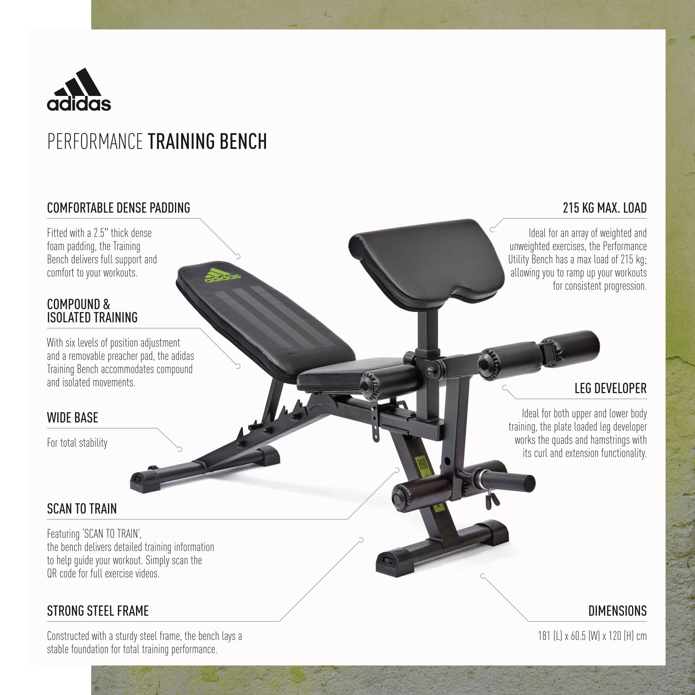 Oferta de trabajo asesinato Síntomas Adidas Performance Training Bench