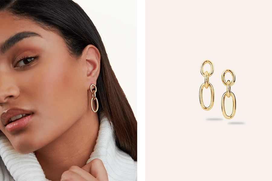 Boucles d'oreilles en plaqué or Marie • AGLAIA