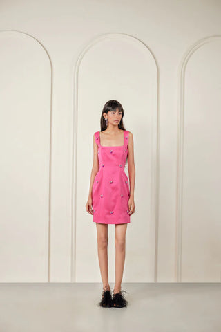 Pink Satin Mini Dress For Valentine’s Day