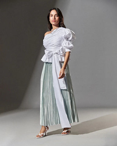 Satin Pleated Skirt