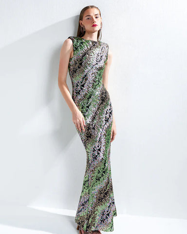 Long Tailed Bodycon Dress For Diwali
