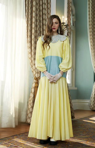 Butter yellow long dress