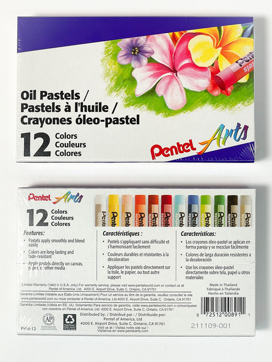 Artists Soft Oil Pastels - 12 Assorted Colors, Mopv-12