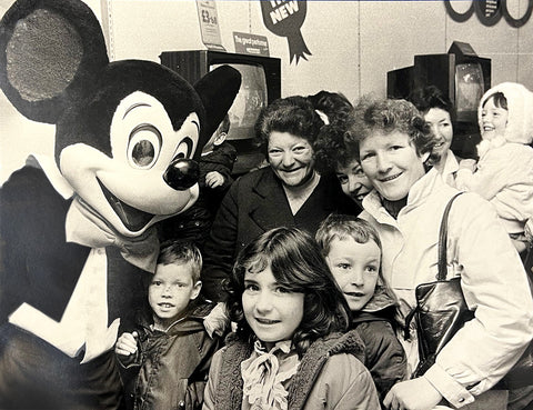 ic: Mickey Mouse visits Lallys Electrical in the 1980s