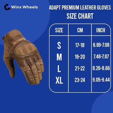 Winx Adapt Premium Leather Gloves Sizing Guide