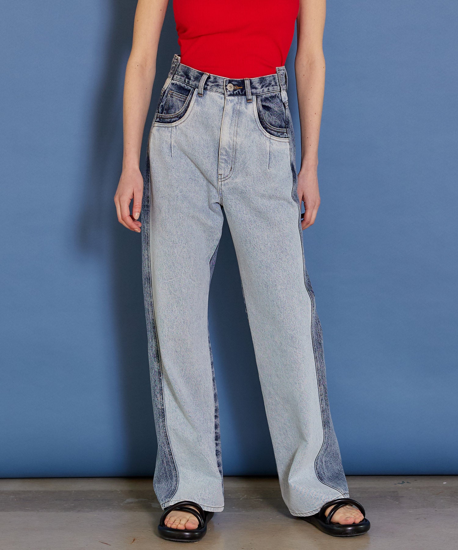 Dot Jacquard Denim Pants