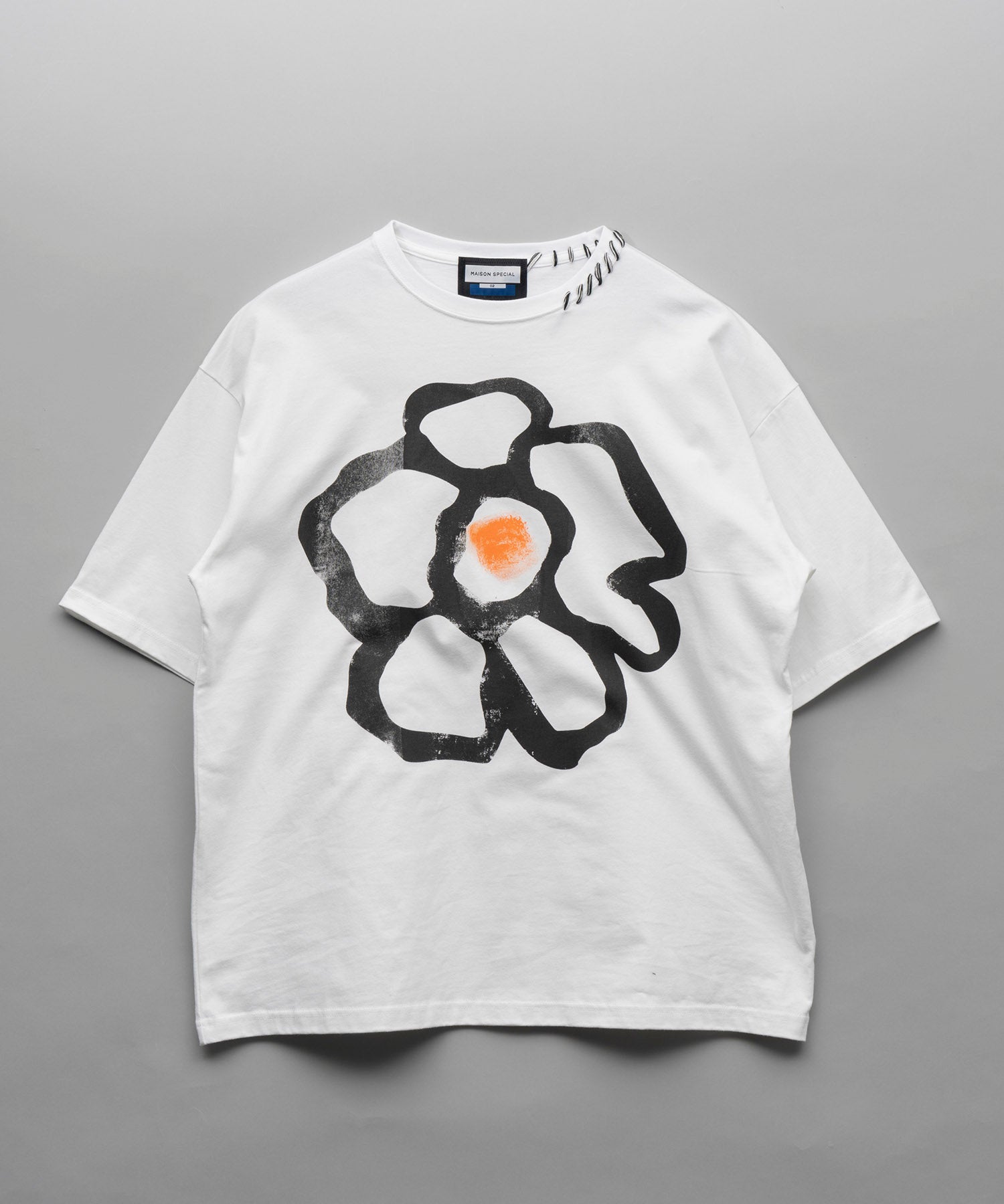 Abstract Hand-Printed Oversized Stitched Crew Neck T-shirt