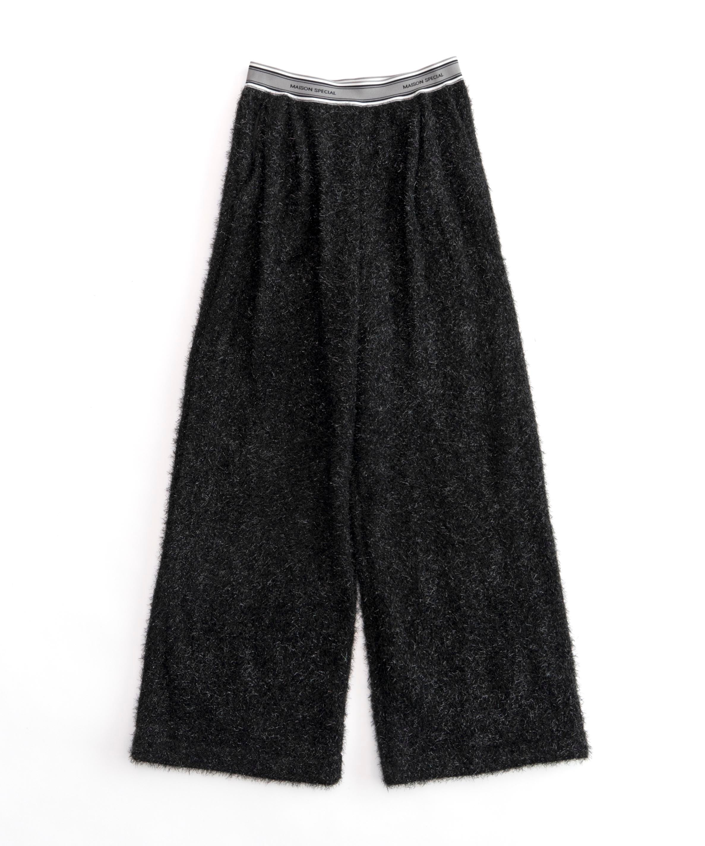 SALE】Multi Fabric Jacquard Wide Tapered Pants