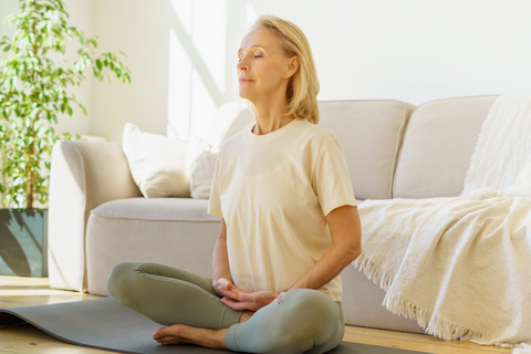 woman doing yoga