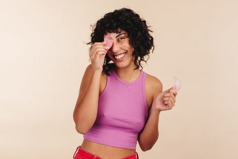woman with a menstrual cup