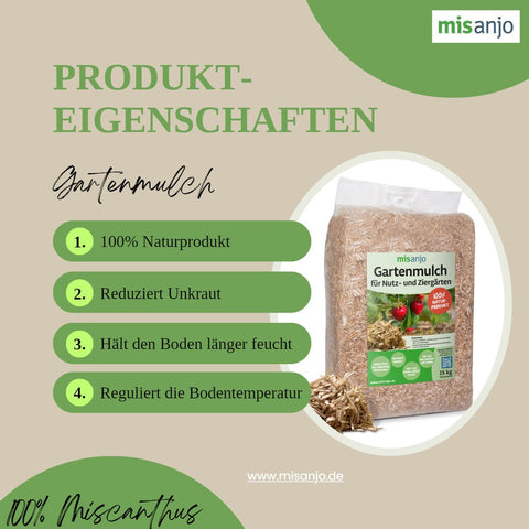 Produkteigenschaften Miscanthus Gartenmulch