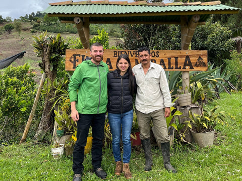 Bobby (Backyard Beans Coffee Co.), Jessica and Fernando Lopez of Finca La Muralla