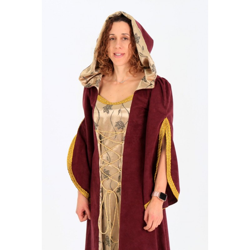 Vestido Medieval Con Capucha Blanca -Trajes Medievales – disfracesgamar