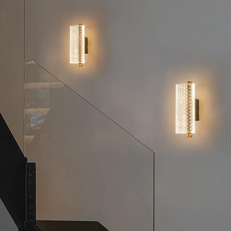 Product Image for Modern Mid-Century Cylinder Hardware Acrylic LED Wall Sconce Lamp For Bedroom, C / Warm Light (3000K) / 220V-240V For UK/AU