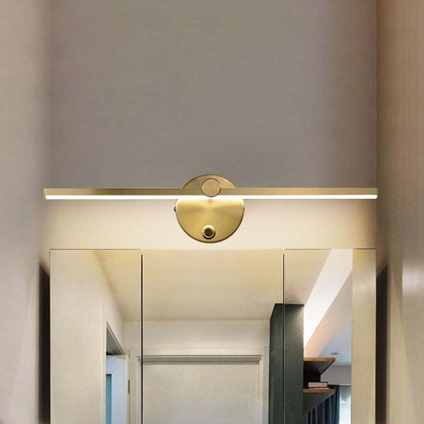Product Image for Nordic Minimalist Aluminium Lange Bar Schalter LED Spiegel Wandleuchte Lampe, Gold+ Schalter / Weißes Licht (5000K) / 220 V-240 V für Großbritannien/
