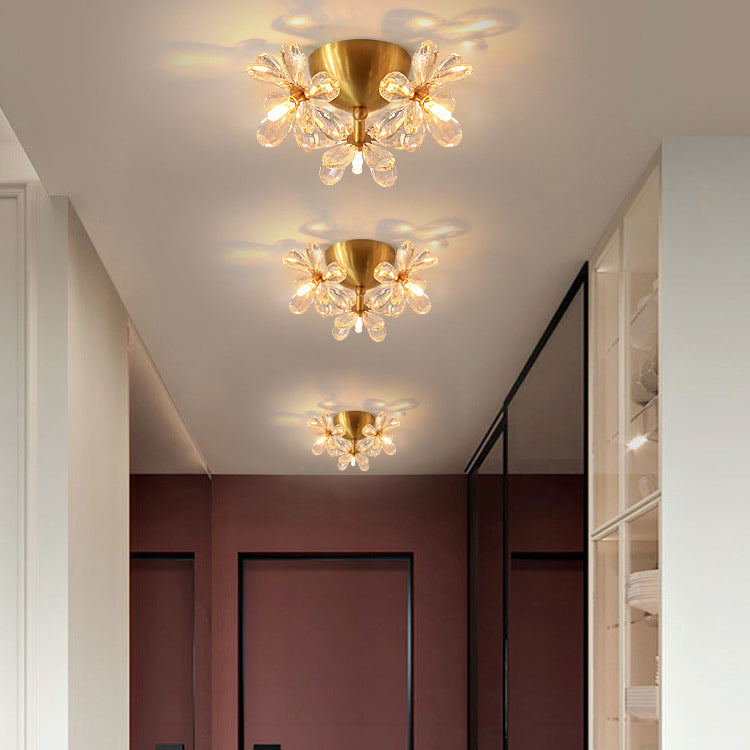 Product Image for Moderner minimalistischer Blume Messing Kristall 3/5/6/7 Licht Deckenleuchte für Wohnzimmer, 3 / 220V-240V Für UK/AU