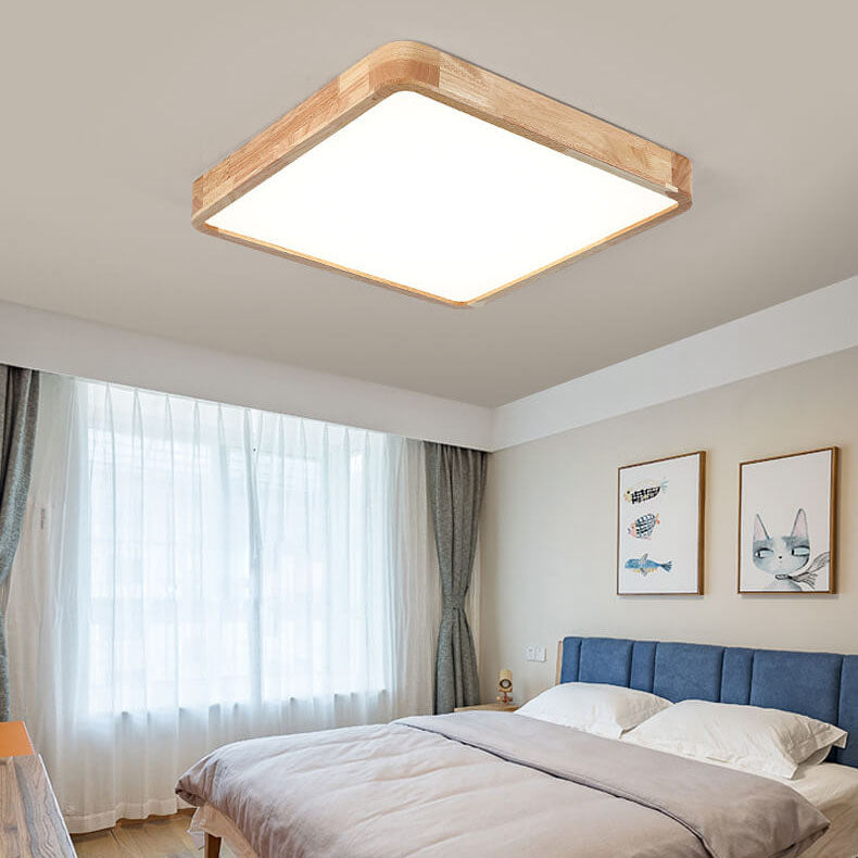 Product Image for Minimalist Massivholz Rund Quadrat Tatami LED Deckenleuchte, 11.81"/30CM / Unendlich dimmbar / Quadratisch - 110V-120V für US/CA