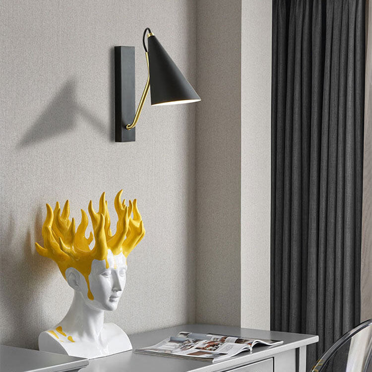 Product Image for Nordic Simple Cone Metal 1-Light Wall Sconce Lamp, A - Black / 110V-120V For US/CA