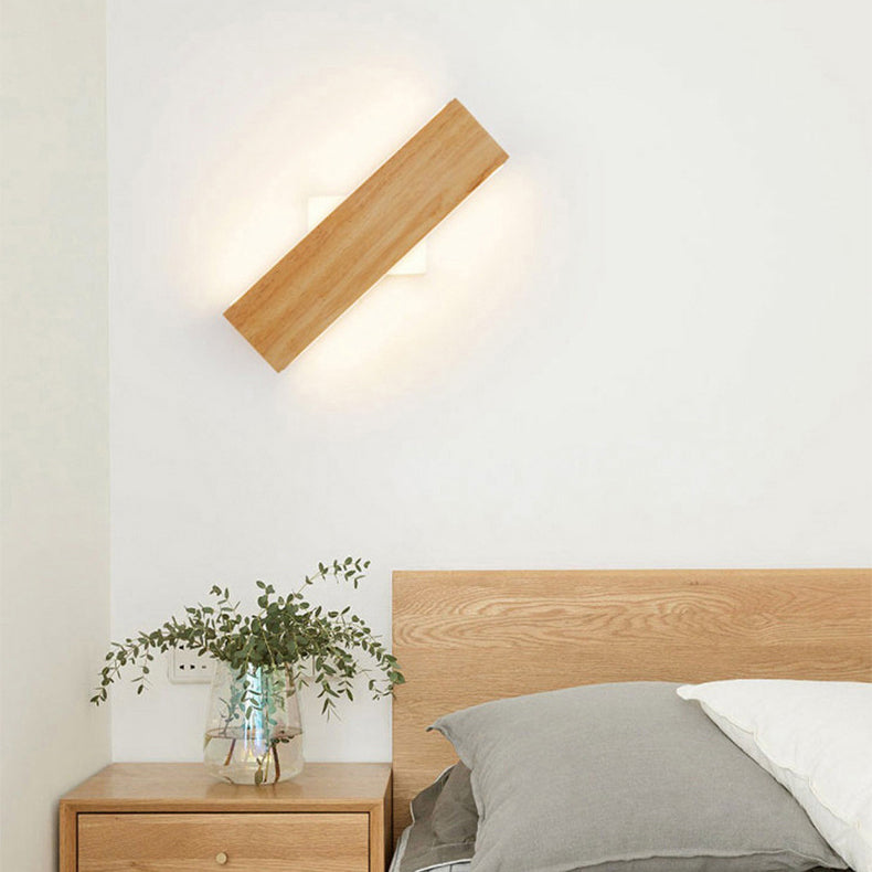 Product Image for Zeitgenössische skandinavische Holz-Acryl Lineare LED Wandleuchte Lampe für Schlafzimmer, 20,47"/52CM / Weißes Licht (5000K) / 110V-120V Für US/CA