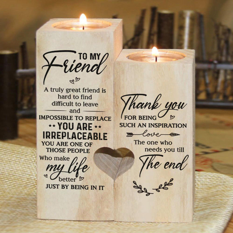 Product Image for Frendorf | Smile A Lot More - Holzkerzenhalter mit Kerze Geschenk für Ihre Lieben, G