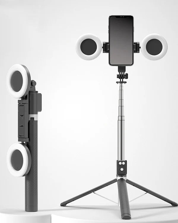 Product Image for Frendorf | 6 in 1 Bluetooth Selfie Stick, Schwarz / Doppeltes Fülllicht
