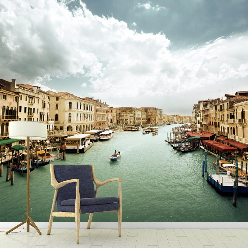 Product Image for Malerische venezianische Kanäle Wandgemälde Wohnraum Architektur Wandkunst, Maßanfertigung, Weiß / 118" x 96"