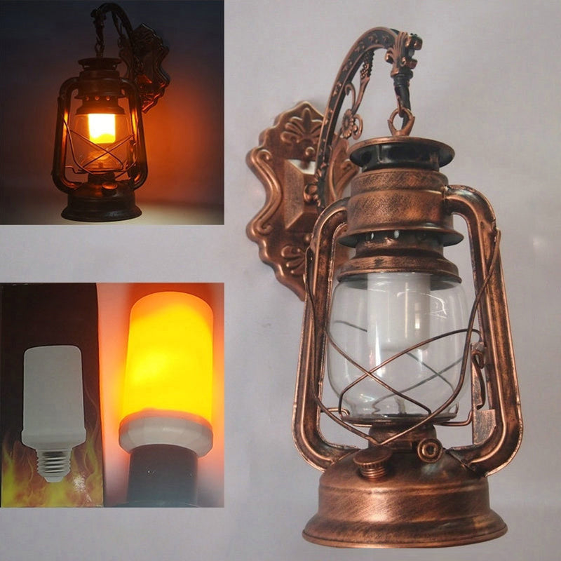 Product Image for 1 Leichte Wandmontage Lampe Industrie Stil Klarglas Kerosin Metall Wandbeleuchtung Ideen, Kupfer / B