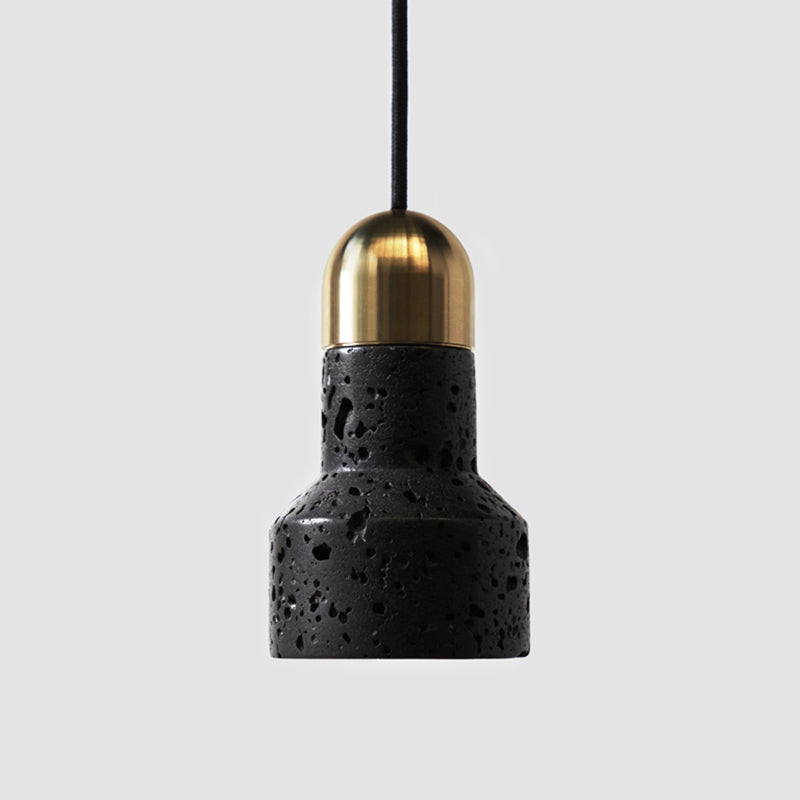 Product Image for Nordic Taschenlampe Förmige Aufhängung Licht Marmor 1 Glühbirne Wohnzimmer Pendelleuchte Fixture, Schwarz / A