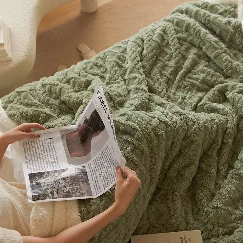 Product Image for Dicke Winter Lammwoll-Decke - WarmWool, Grün / 70x100cm