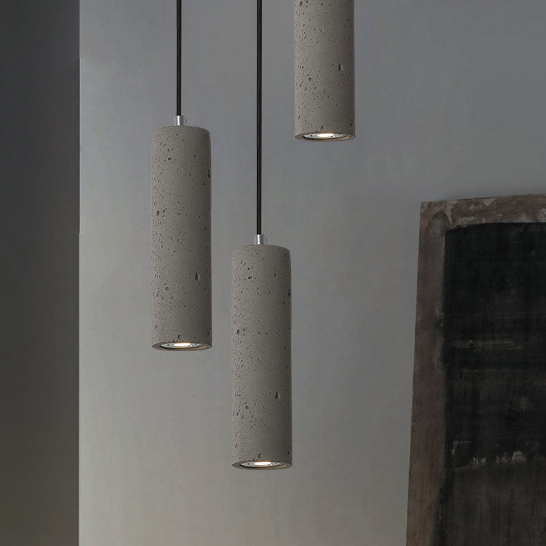 Product Image for Frendorf | StoneCast Industrielle Zylinder-Pendelleuchte aus Beton | 1 Licht | Glatte oder Raue Oberfläche, Klein / Raue Oberfläche / 220V-240V