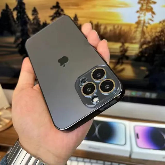 Product Image for Frendorf | Galvanisiertes Mattes Acryl Gehärtetes Glas iPhone Schutzhülle, Schwarz [1+1 FREI] / iPhone 15 Pro Max