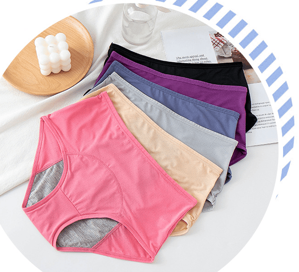 Product Image for Frendorf | 2024 Neuer Upgrade Hochtaillierte Auslaufsichere Unterwäsche, rosa+violett+blau+schwarz (4 Stück) / Achtfach XL