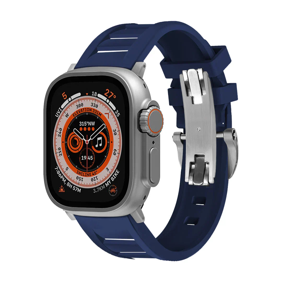 Product Image for Frendorf | FKM Butterfly Schnalle Band für Apple Watch, Silberblau / 44mm/45mm/46mm/49mm