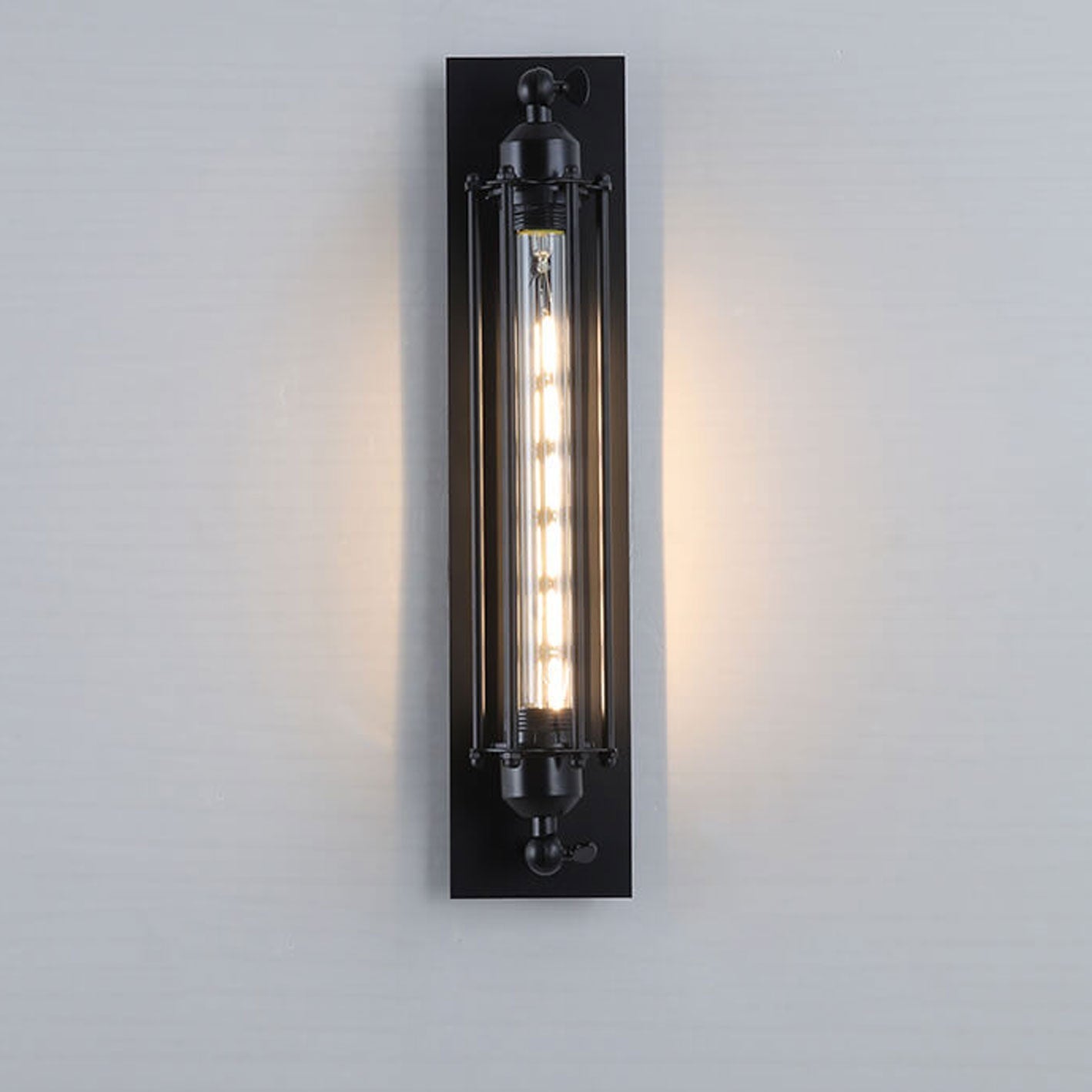 Product Image for Industrial Vintage Flute Iron 1-Light Wall Sconce Lamp, 110V-120V For US/CA / Neutral Light (4000K)