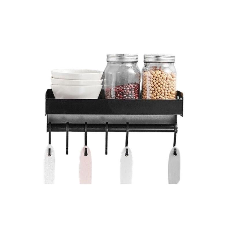 Product Image for Frendorf | SpiceEase Wandmontiertes Gewürzregal | Platzsparendes Speicherregal für Küche | Organisator für Gewürze, Klein mit Haken - 30cm(L) x 13.5cm