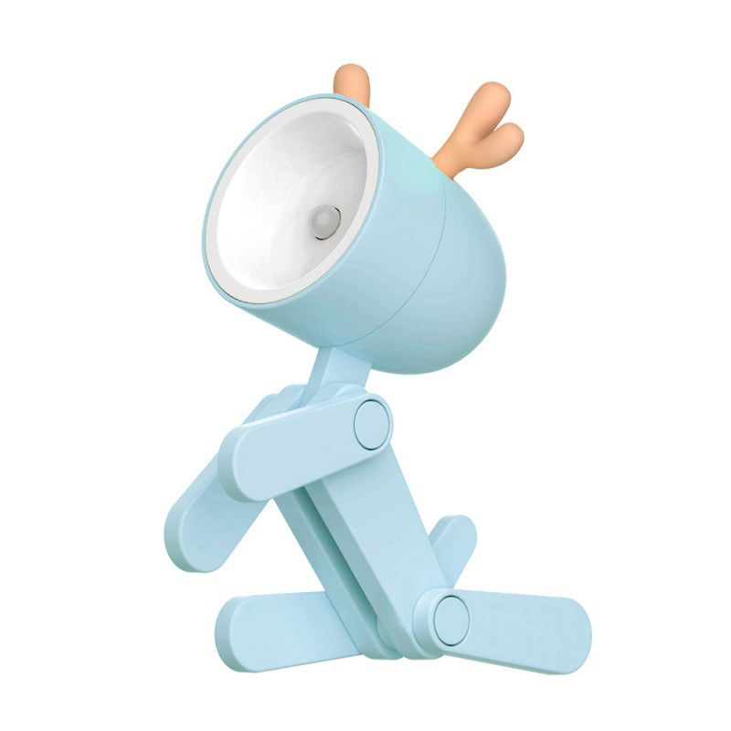 Product Image for Frendorf | Mini LED süße Cartoon Tiere Welpe Reh Nachtlicht, verstellbarer kleiner Handyhalter Schreibtischlampe, BLAU / HIRSCH
