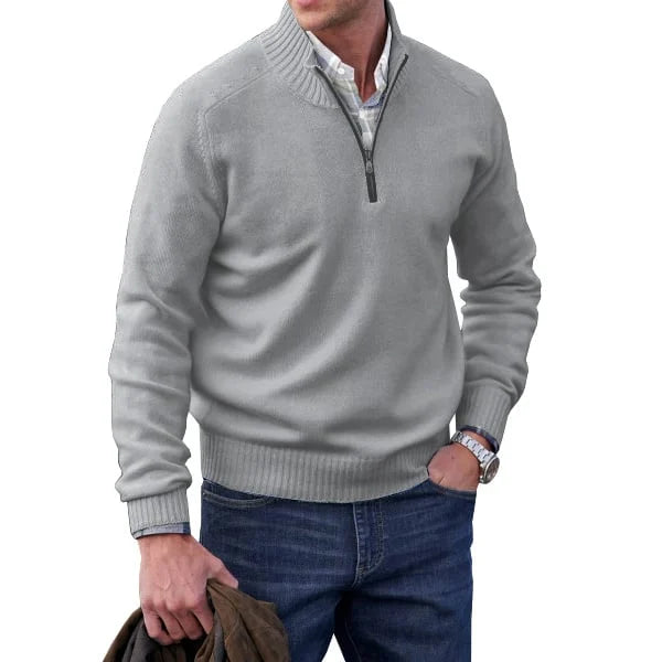 Product Image for Frendorf | Herren Basic Pullover mit Reißverschluss, Helles Grau / Drei XL