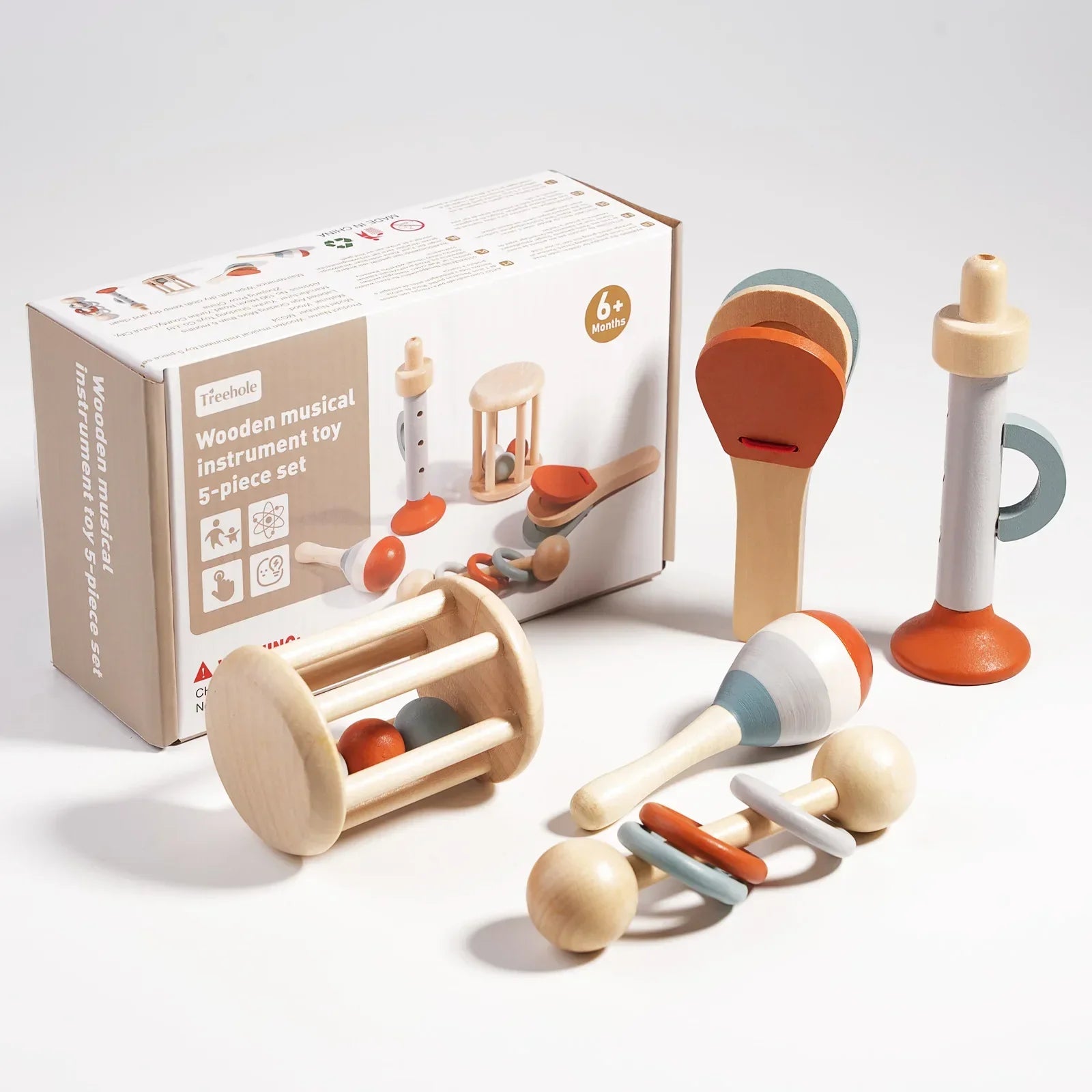 Product Image for Frendorf | Holz Montessori Musikinstrumenten Set für Kleinkinder - Professionell gestimmtes Xylophon, Maracas und mehr - Bildungs Geschenk für 